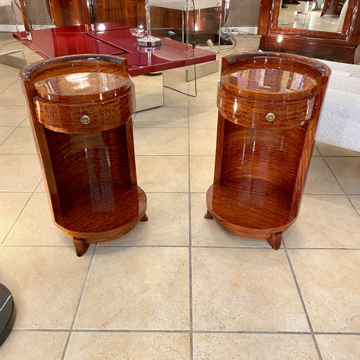 rare paire de chevets circulaire en...